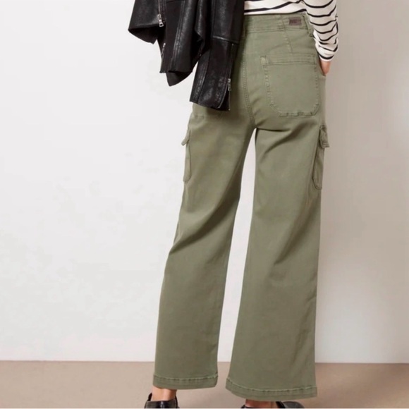 Paige Carly Cargo Pants in Vintage Ivy Green - Picture 3 of 10